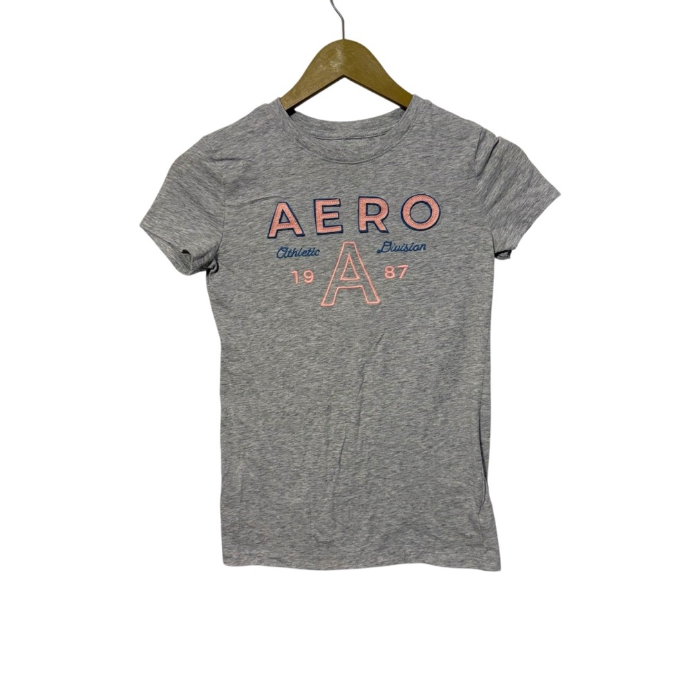 Aeropostale Y2K Style Size Small Gray Classicโ Crew Graphic Tee Shirt Preppy